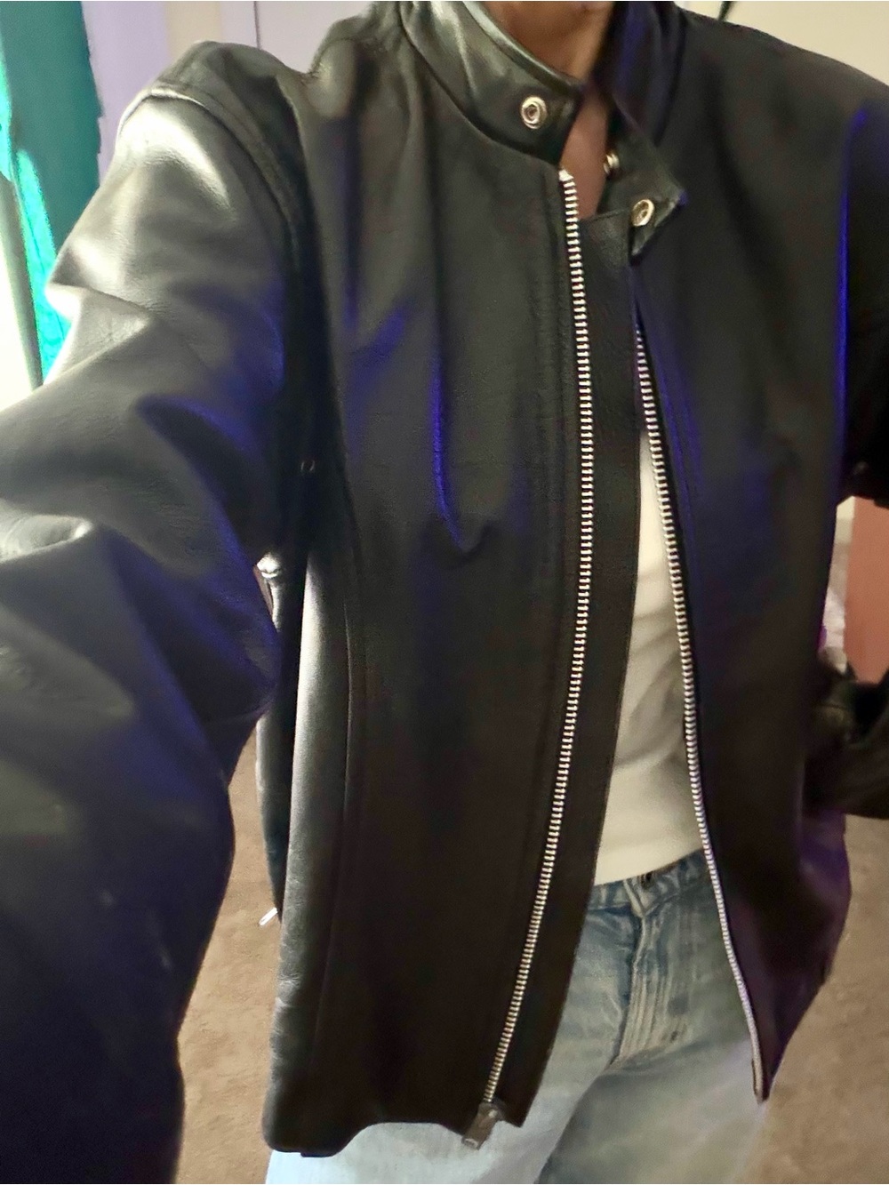 Harley-Davidson Black Leather Bomber/heavily discounted for personal reasons. - Picture 5 of 6
